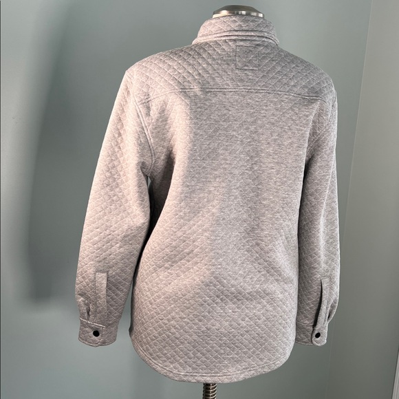 Falls Creek Light Gray Snap Close Quilted Collared Jacket Heritage Countryside M - Picture 3 of 7